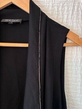 Red Coral Black Knit Cardigan with Bling SIZE L/XL